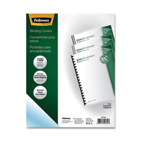 Fellowes Fellowes, Crystals Presentation Covers With Round Corners, 11 1/4 X 8 3/4, Clear, 100PK 52311